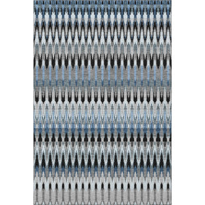 HomeRoots 10' Southwestern Gray Blue & Black Washable Area Rug with UV Protection for High-Traffic Spaces 668247