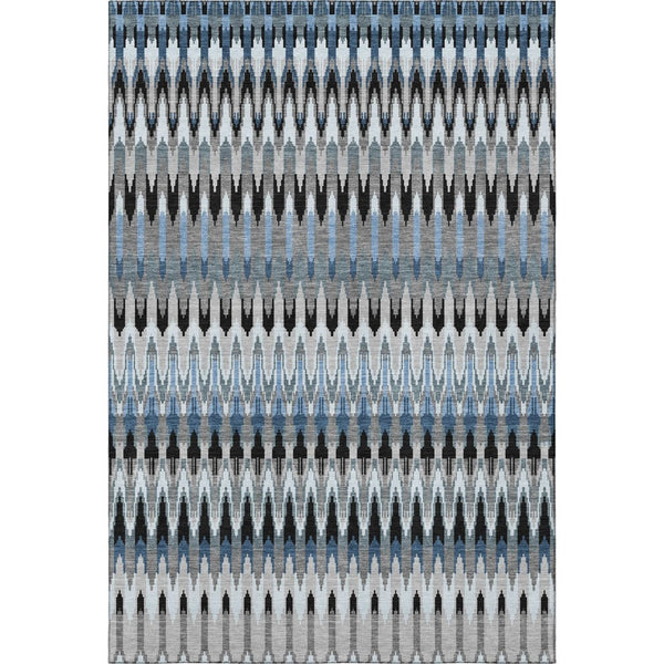 HomeRoots 10' Southwestern Gray Blue & Black Washable Area Rug with UV Protection for High-Traffic Spaces 668247