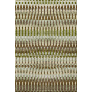 HomeRoots 8' X 10' Southwestern Washable Area Rug - Earthy Green, Brown & Silver, UV Protected & Durable Design 668251