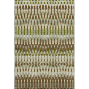 HomeRoots 9' X 12' Southwestern Area Rug in Green, Brown & Silver – Washable, UV-Protected, and Stylish! 668252