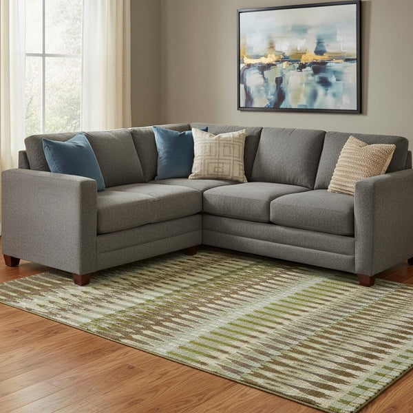 HomeRoots 10' Southwestern Area Rug in Green, Brown & Silver - Washable, UV Protected, Durable for Homes 668253