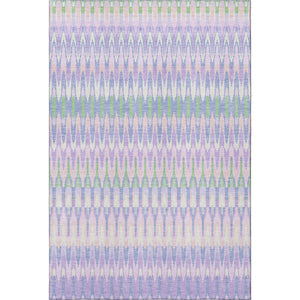 HomeRoots 5' X 8' Southwestern Washable Area Rug in Lavender Pink & Green - UV Protected & Stain Resistant! 668255
