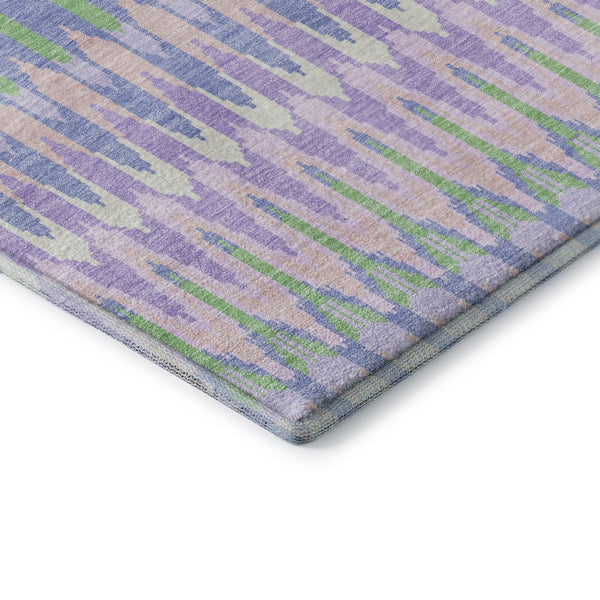 HomeRoots 8' Southwestern Washable Round Rug in Lavender, Pink & Green – Durable, UV Protected & Stylish! 668256