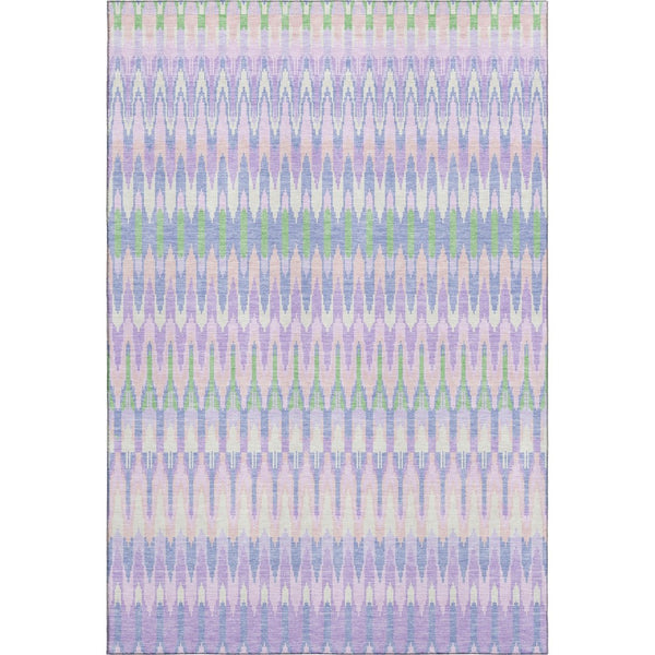 HomeRoots 10' X 14' Southwestern Area Rug in Lavender Pink & Green - Washable, UV-Protected, Durable Design! 668259