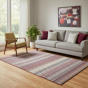 HomeRoots 5' X 8' Mauve Blush Southwestern Area Rug – Washable, UV Protected, Stain-Resistant & Stylish Décor 668261