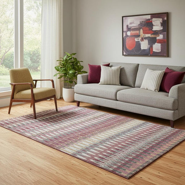 HomeRoots 5' X 8' Mauve Blush Southwestern Area Rug – Washable, UV Protected, Stain-Resistant & Stylish Décor 668261