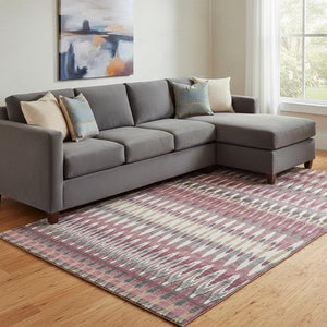 HomeRoots 9' X 12' Soft Mauve Blush & Ivory Southwestern Washable Area Rug with UV Protection & Stain Resistance 668264