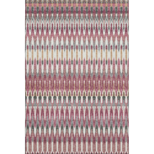 HomeRoots 10' X 14' Mauve Blush & Ivory Southwestern Area Rug - Washable, UV Protected, Stain-Resistant Design 668265