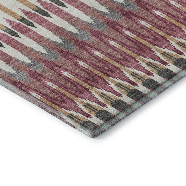 HomeRoots 10' X 14' Mauve Blush & Ivory Southwestern Area Rug - Washable, UV Protected, Stain-Resistant Design 668265