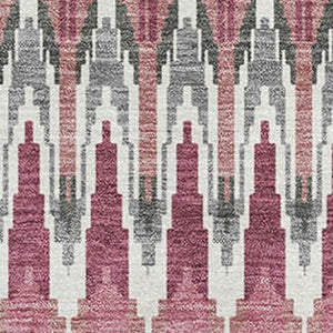 HomeRoots 10' X 14' Mauve Blush & Ivory Southwestern Area Rug - Washable, UV Protected, Stain-Resistant Design 668265