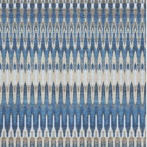 HomeRoots 5' X 8' Southwestern Washable Area Rug in Navy, Ivory & Gray with UV Protection for Homes & Pets 668267