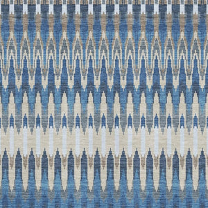 HomeRoots 8' X 10' Southwestern Area Rug - Navy Blue, Ivory & Gray - Durable, Washable, UV-Protected Design! 668269