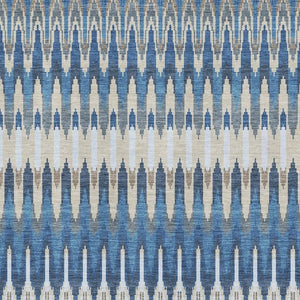HomeRoots 9' Southwestern Area Rug in Navy Blue, Ivory & Gray – Washable, Durable, UV-Protected Design for Homes 668270