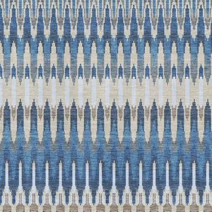 HomeRoots 10' X 14' Stylish Navy Blue Ivory Gray Southwestern Area Rug with Stain Resistance & UV Protection 668271