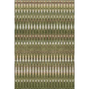 HomeRoots 5' X 8' Olive Green Southwestern Area Rug - Durable, Washable, UV-Protected for Family Spaces 668273