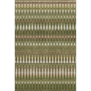 HomeRoots 8' X 10' Southwestern Washable Area Rug in Olive Green, Ivory & Brown with UV Protection & Durability 668275