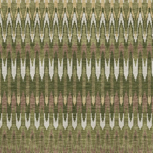 HomeRoots 9' X 12' Olive Green Ivory Brown Southwestern Area Rug - Washable, UV Protected, Stain Resistant Charm 668276