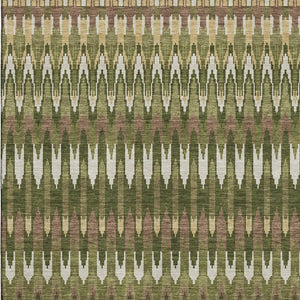 HomeRoots 10' Southwestern Washable Area Rug in Olive Green, Ivory & Brown – UV Protection & Easy Care! 668277