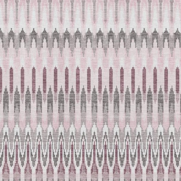 HomeRoots 5' X 8' Pink Ivory Gray Southwestern Washable Area Rug - Stylish, Durable, UV-Protected & Easy Care 668279