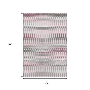 HomeRoots 9' X 12' Pink Ivory Gray Southwestern Washable Area Rug - Durable, Stylish, UV Protected & Easy Care 668282
