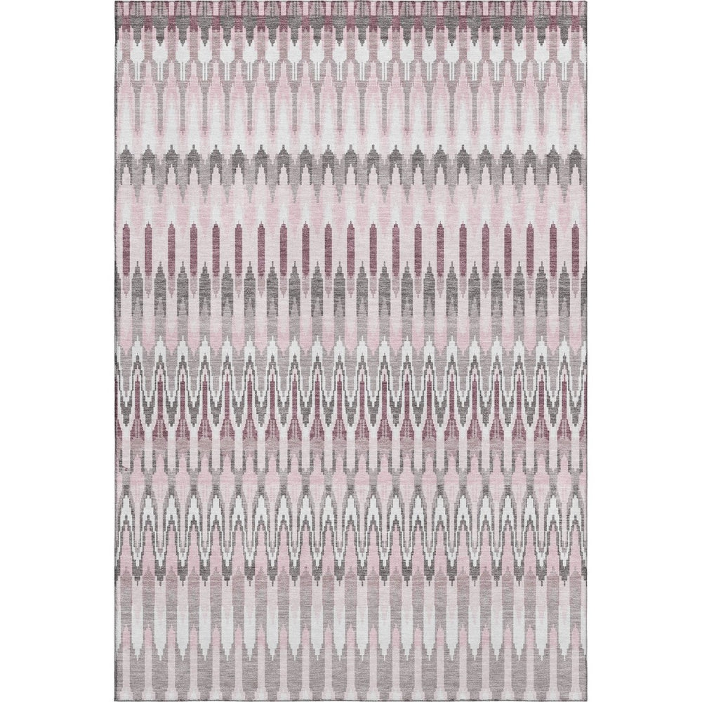HomeRoots 9' X 12' Pink Ivory Gray Southwestern Washable Area Rug - Durable, Stylish, UV Protected & Easy Care 668282