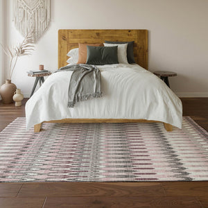HomeRoots 9' X 12' Pink Ivory Gray Southwestern Washable Area Rug - Durable, Stylish, UV Protected & Easy Care 668282
