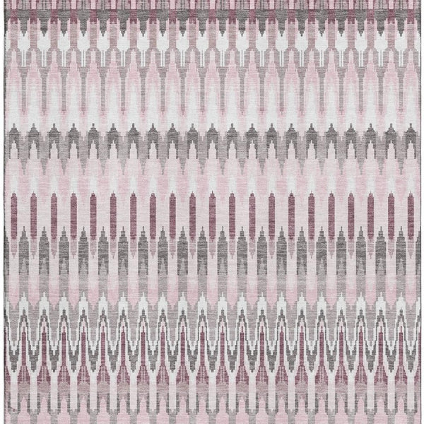 HomeRoots 9' X 12' Pink Ivory Gray Southwestern Washable Area Rug - Durable, Stylish, UV Protected & Easy Care 668282