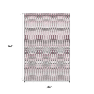 HomeRoots 10' X 14' Pink Ivory & Gray Southwestern Area Rug - Washable, Durable, UV-Protected for Homes 668283