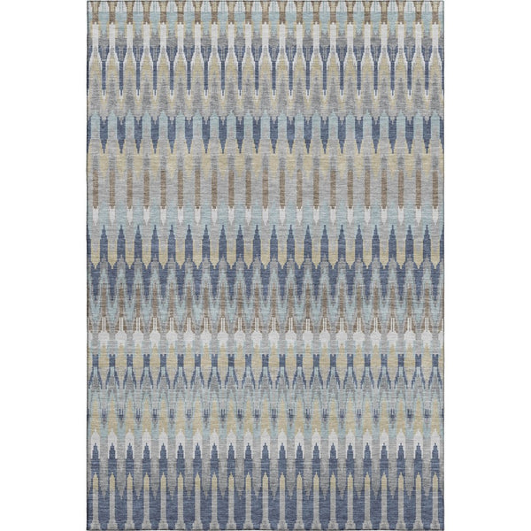 HomeRoots 5' X 8' Southwestern Washable Area Rug in Taupe, Gold & Gray - Durable, UV-Protected, Easy-Care Design 668285