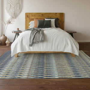 HomeRoots 8' X 10' Southwestern Area Rug in Taupe, Gold & Gray - Washable, Stain-Resistant, UV Protected Comfort 668287