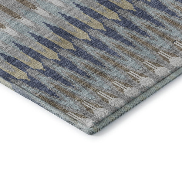 HomeRoots 9' X 12' Southwestern Area Rug in Taupe, Gold & Gray - Washable, UV-Protected, Stain-Resistant Design 668288