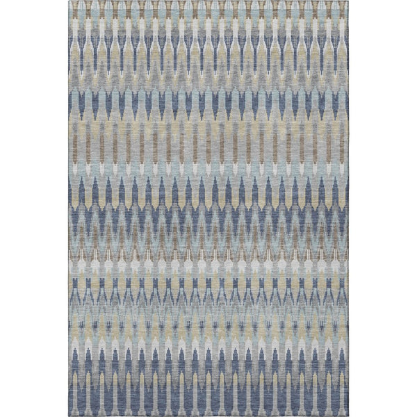 HomeRoots 9' X 12' Southwestern Area Rug in Taupe, Gold & Gray - Washable, UV-Protected, Stain-Resistant Design 668288