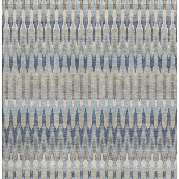 HomeRoots 10' X 14' Stylish Taupe Gold Gray Southwestern Area Rug - Washable, UV Protected, Durable Design 668289