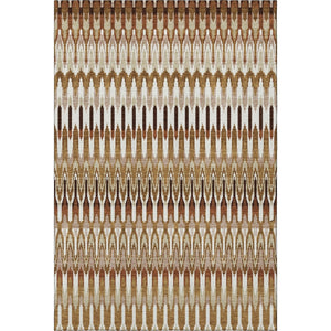 HomeRoots 8' X 10' Southwestern Washable Area Rug in Terra Cotta, Ivory & Beige with UV Protection & Stain Resistance 668293