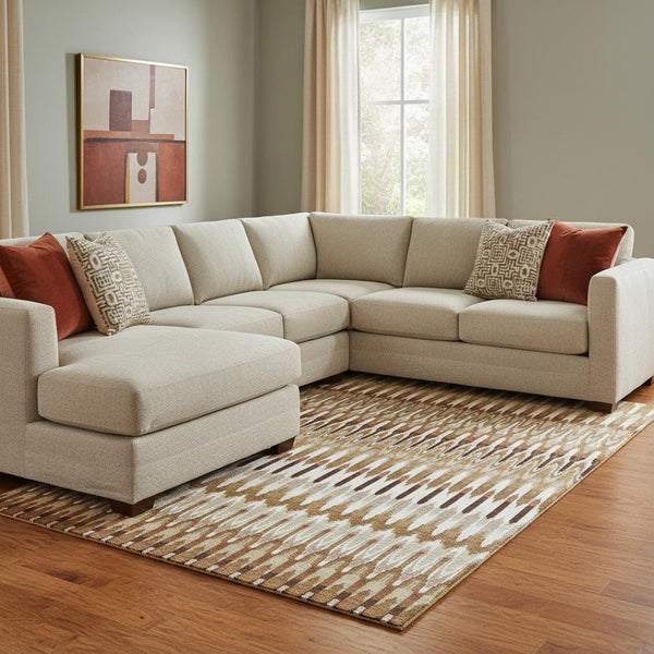 HomeRoots 9' X 12' Versatile Southwestern Area Rug in Terra Cotta & Beige with UV Protection for Everyday Use 668294