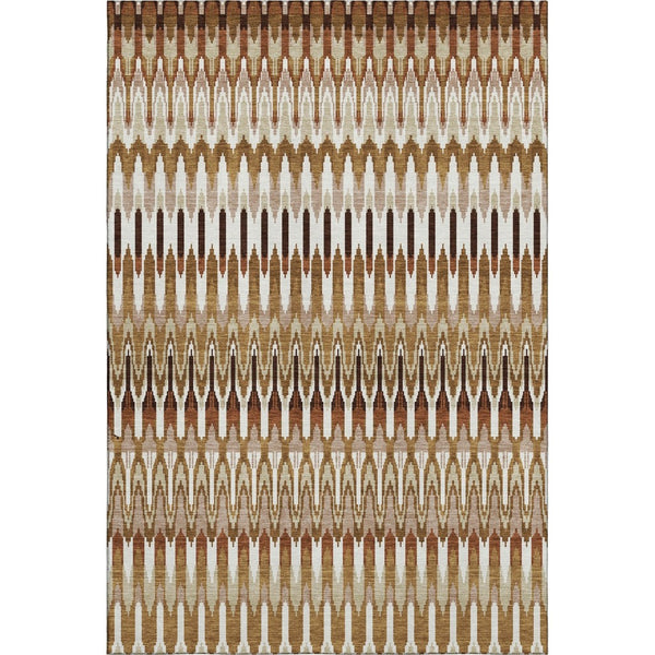 HomeRoots 9' X 12' Versatile Southwestern Area Rug in Terra Cotta & Beige with UV Protection for Everyday Use 668294