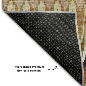 HomeRoots 9' X 12' Versatile Southwestern Area Rug in Terra Cotta & Beige with UV Protection for Everyday Use 668294