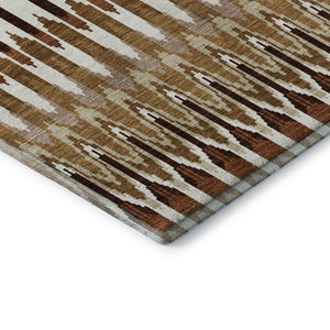 HomeRoots 9' X 12' Versatile Southwestern Area Rug in Terra Cotta & Beige with UV Protection for Everyday Use 668294