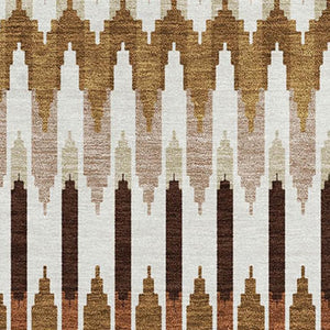 HomeRoots 9' X 12' Versatile Southwestern Area Rug in Terra Cotta & Beige with UV Protection for Everyday Use 668294