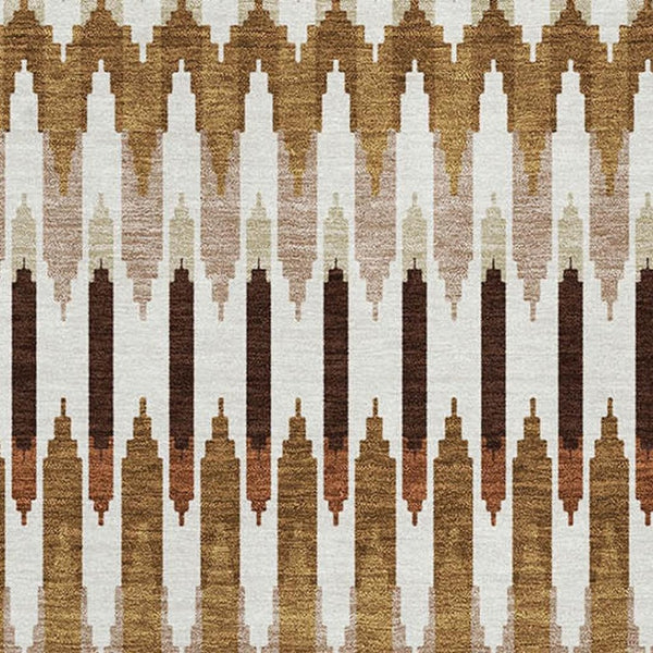 HomeRoots 9' X 12' Versatile Southwestern Area Rug in Terra Cotta & Beige with UV Protection for Everyday Use 668294