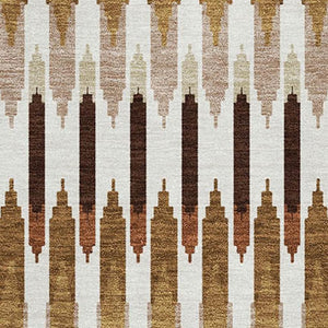 HomeRoots 10' Southwestern Terra Cotta, Ivory & Beige Washable Area Rug with UV Protection for Families & Pets 668295