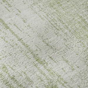 HomeRoots 8' Artichoke Green & Ivory Striped Washable Round Rug with UV Protection for Busy Homes & Style 668304