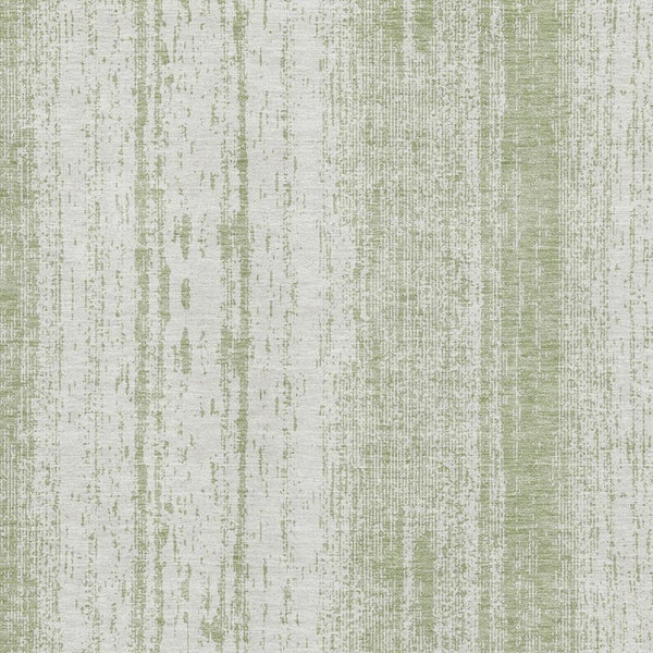 HomeRoots 8' X 10' Stylish Artichoke Green & Ivory Striped Area Rug - Washable, UV-Protected & Durable Design 668305