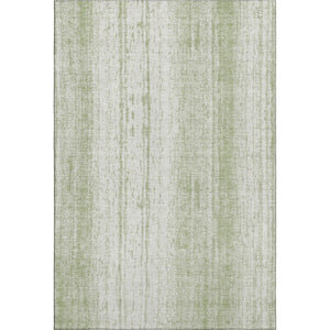 HomeRoots 10' Artichoke Green & Ivory Striped Washable Area Rug - UV Protected, Durable, Perfect for Families 668307