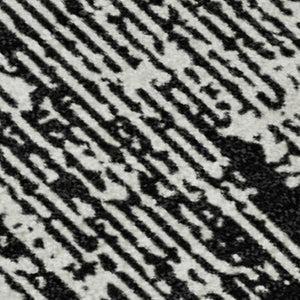 HomeRoots 10' X 14' Washable Black & Ivory Striped Area Rug with UV Protection for Modern High-Traffic Spaces 668313