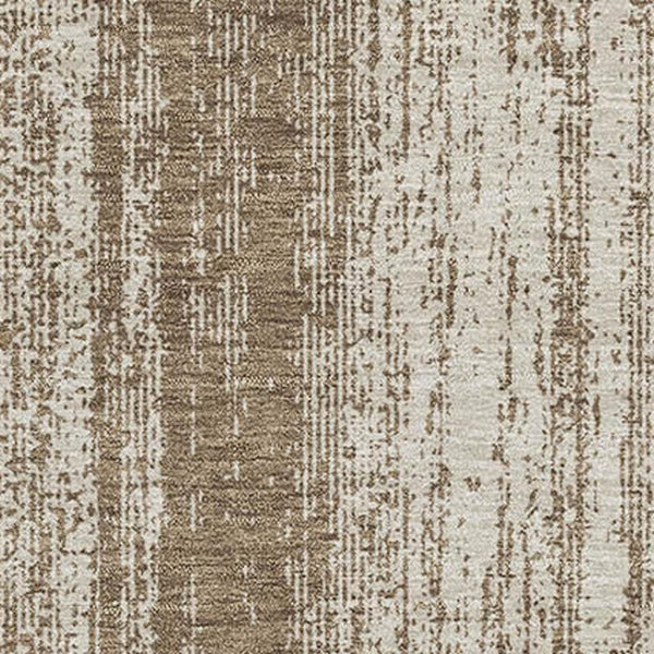 HomeRoots 5' X 8' Washable Brown and Ivory Striped Area Rug with UV Protection - Durable, Stylish, and Pet-Friendly! 668315