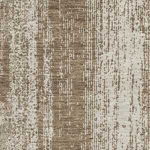 HomeRoots 8' X 10' Brown And Ivory Striped Washable Area Rug – Durable, UV-Protected, Stylish for High-Traffic Use 668317