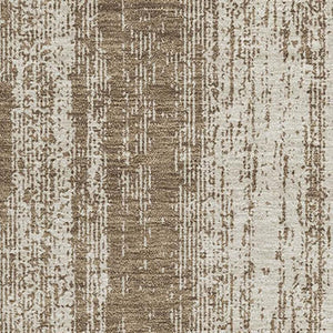 HomeRoots 9' X 12' Brown And Ivory Striped Washable Area Rug – Durable, UV-Protected, Perfect for Busy Homes 668318