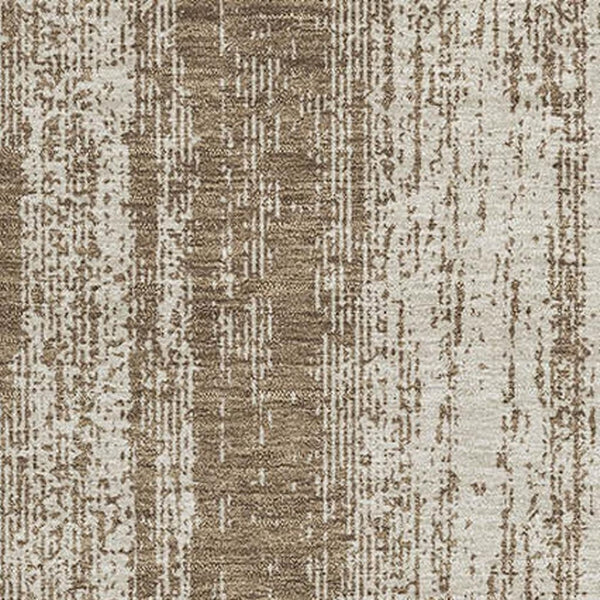 HomeRoots 9' X 12' Brown And Ivory Striped Washable Area Rug – Durable, UV-Protected, Perfect for Busy Homes 668318