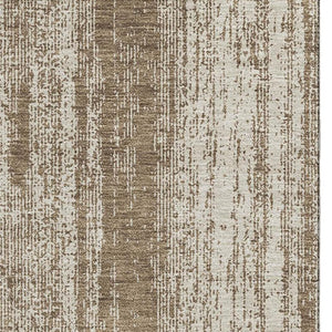 HomeRoots 10' Brown and Ivory Striped Washable Area Rug with UV Protection – Perfect for High-Traffic Spaces! 668319